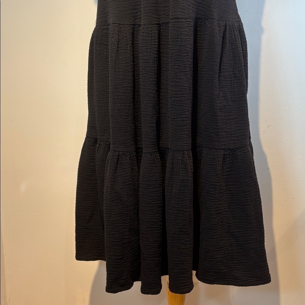 Thursday’s Tiered Cotton Gauze Maxi Dress black size large - Picture 6 of 16